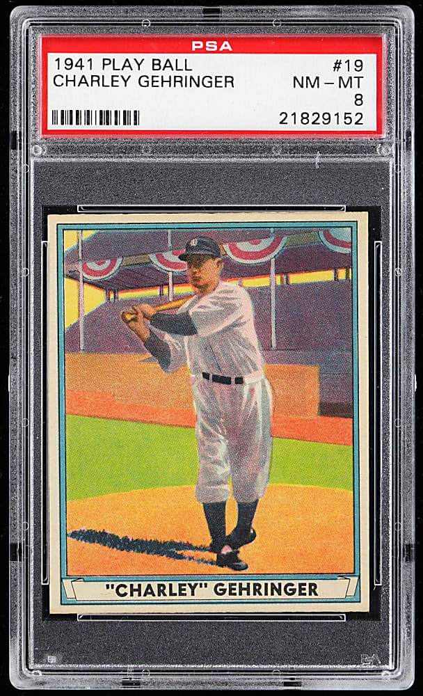 1941 Play Ball #19 Charlie Gehringer PSA NM-MT 8 - Only 6 Higher
