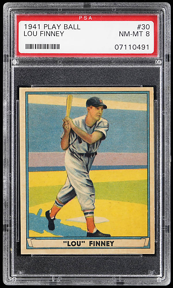 1941 Play Ball #30 Lou Finney PSA NM-MT 8 - Only 4 Higher