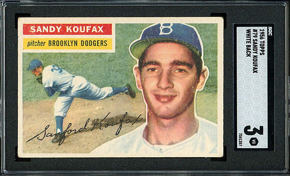 1956 Topps #79 Sandy Koufax White Back SGC VG 3