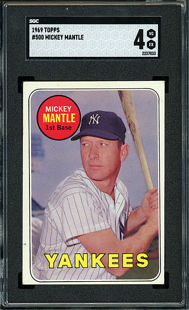 1969 Topps #500 Mickey Mantle SGC VG/EX 4