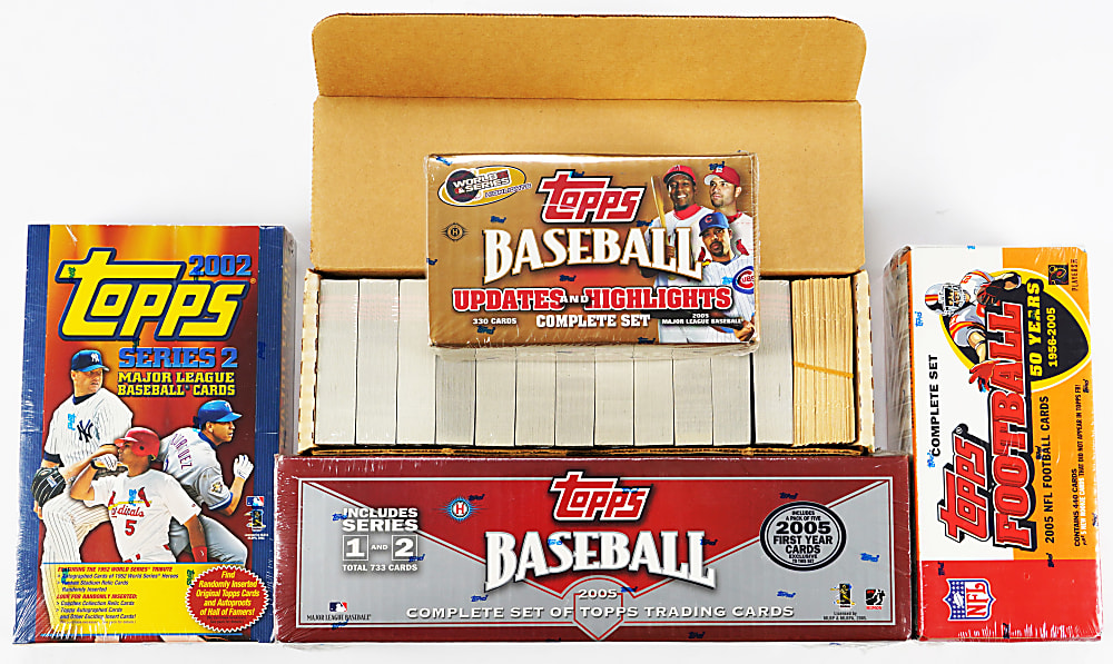 1985-2005 Baseball & Football Factory Sealed Set & Unopened Box Collection (5)