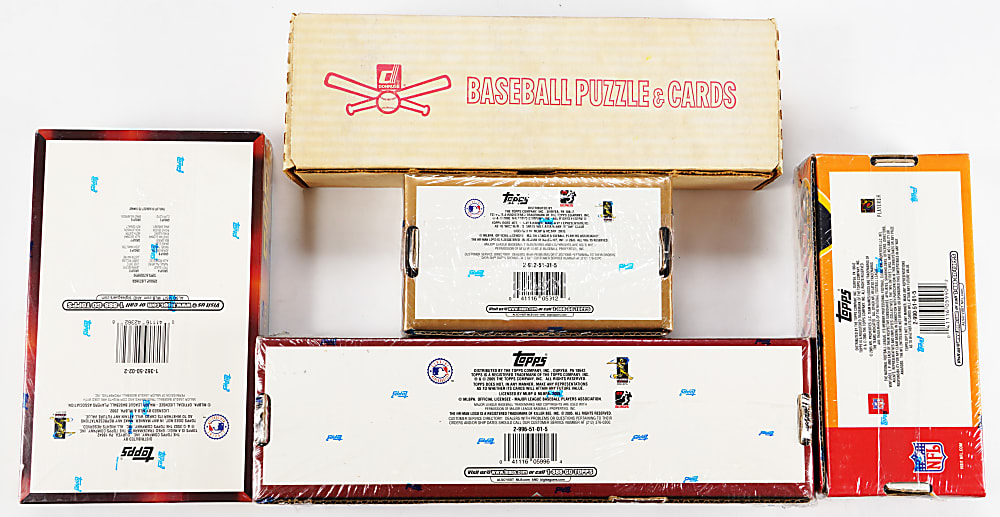 1985-2005 Baseball & Football Factory Sealed Set & Unopened Box Collection (5)