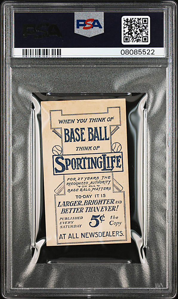 1910-1911 M116 Sporting Life Eddie Collins Pastel Background PSA NM-MT 8