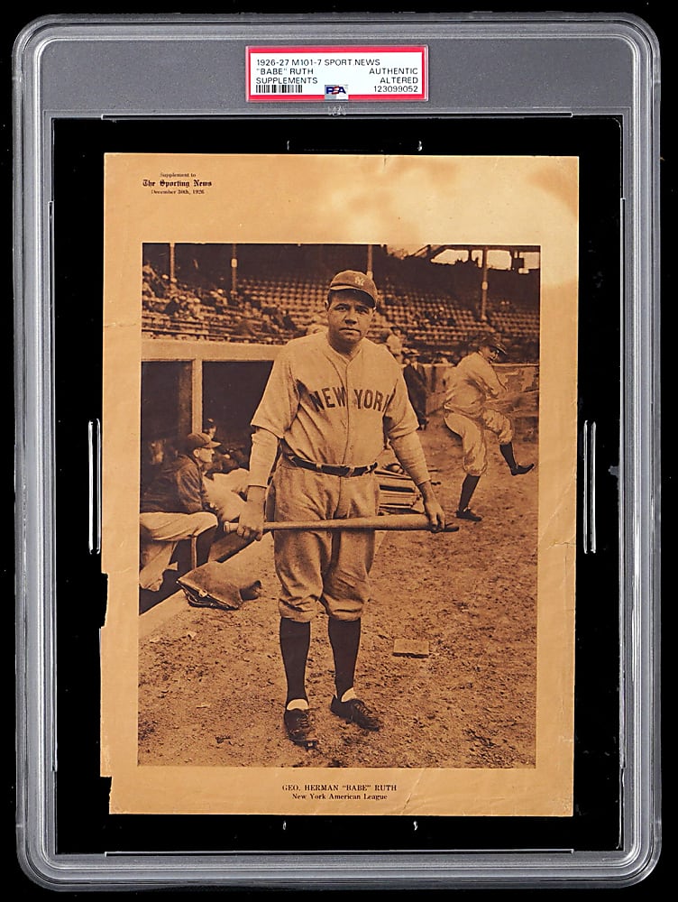 1926-1927 M101-7 Sporting News Supplements Babe Ruth PSA Authentic