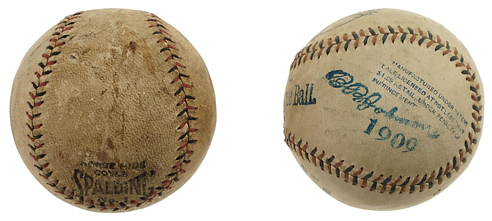 Extremely Rare Circa 1910 Reach Official American League (Ban Johnson) Baseball and Circa 1919-1924 Spalding Official National League Baseball Pair