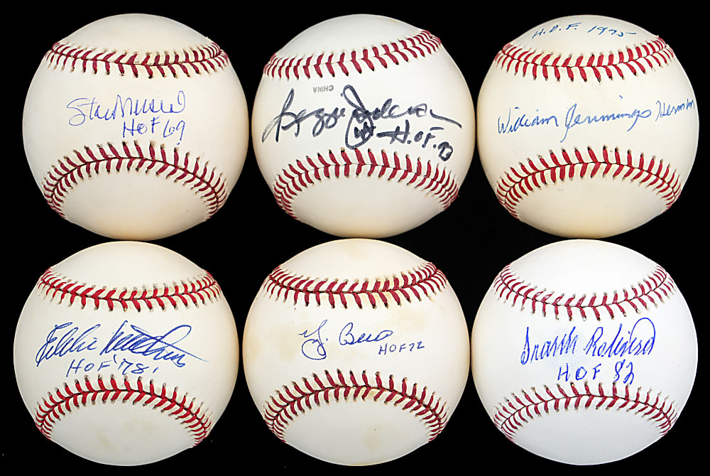 Hall of Famer Single-Signed Baseball Collection (28) - All with Hall of Fame Induction Year Inscriptions