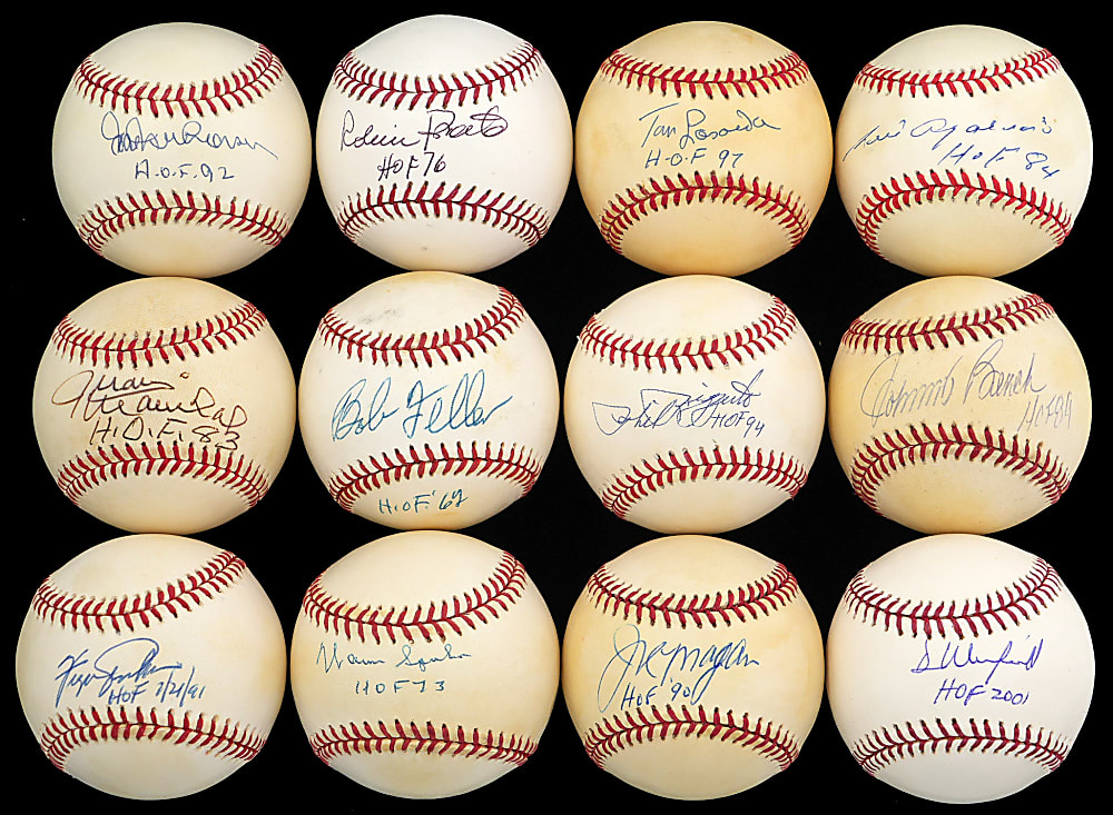 Hall of Famer Single-Signed Baseball Collection (28) - All with Hall of Fame Induction Year Inscriptions