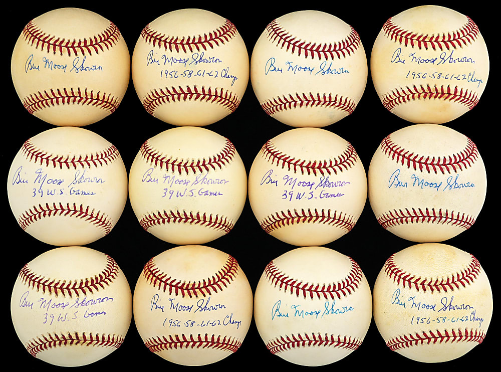 Bill "Moose" Skowron Signed & Inscribed Baseballs (12) with (4) World Series Champs, (4) World Series Games Played Inscriptions - All JSA