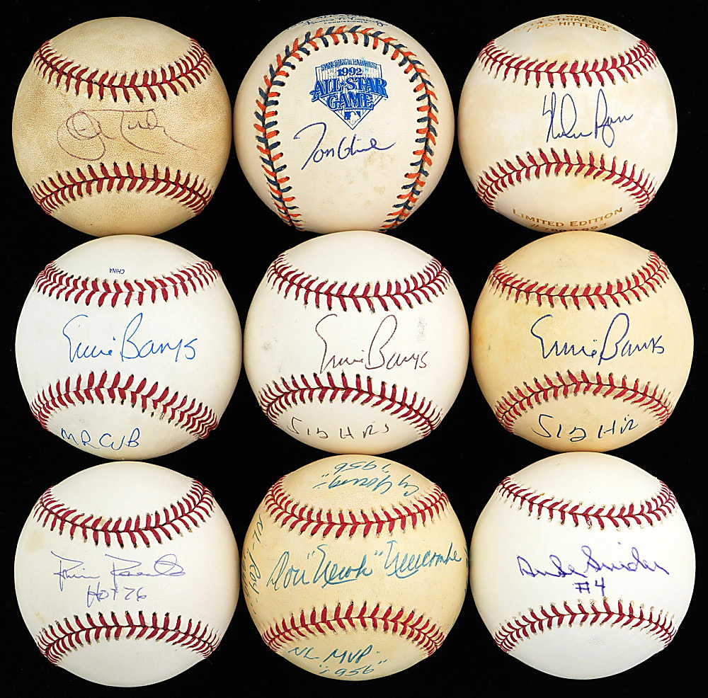 Hall of Fame & Star Signed/Inscribed/Commemorative Baseball Collection (18) - All Individually Certed