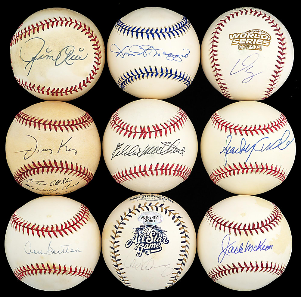 Hall of Fame & Star Signed/Inscribed/Commemorative Baseball Collection (18) - All Individually Certed