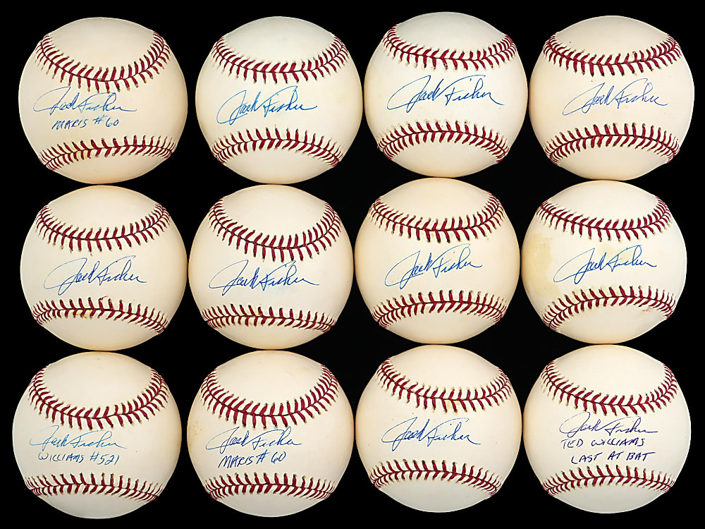 Jack Fisher Single Signed Baseballs (12) - JSA