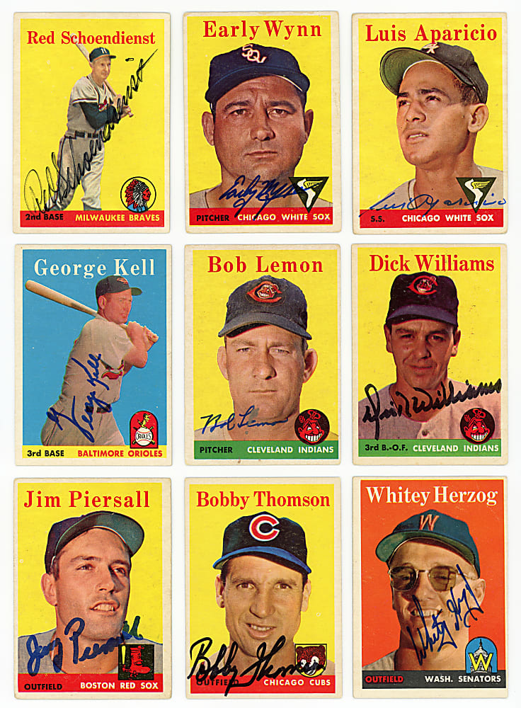 1958 Topps Signed Partial Set (299/494) with 16 Hall of Famers
