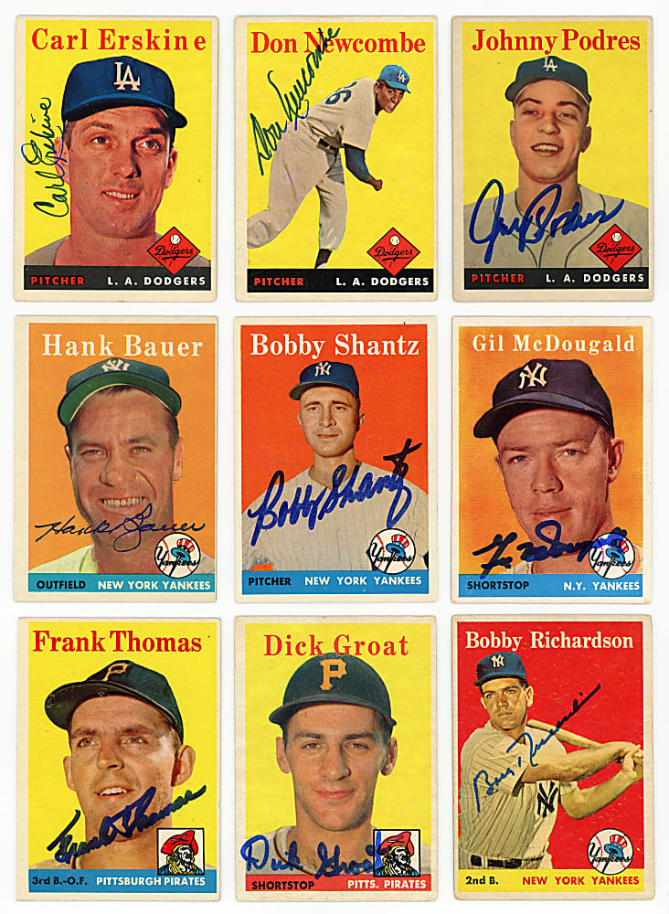 1958 Topps Signed Partial Set (299/494) with 16 Hall of Famers