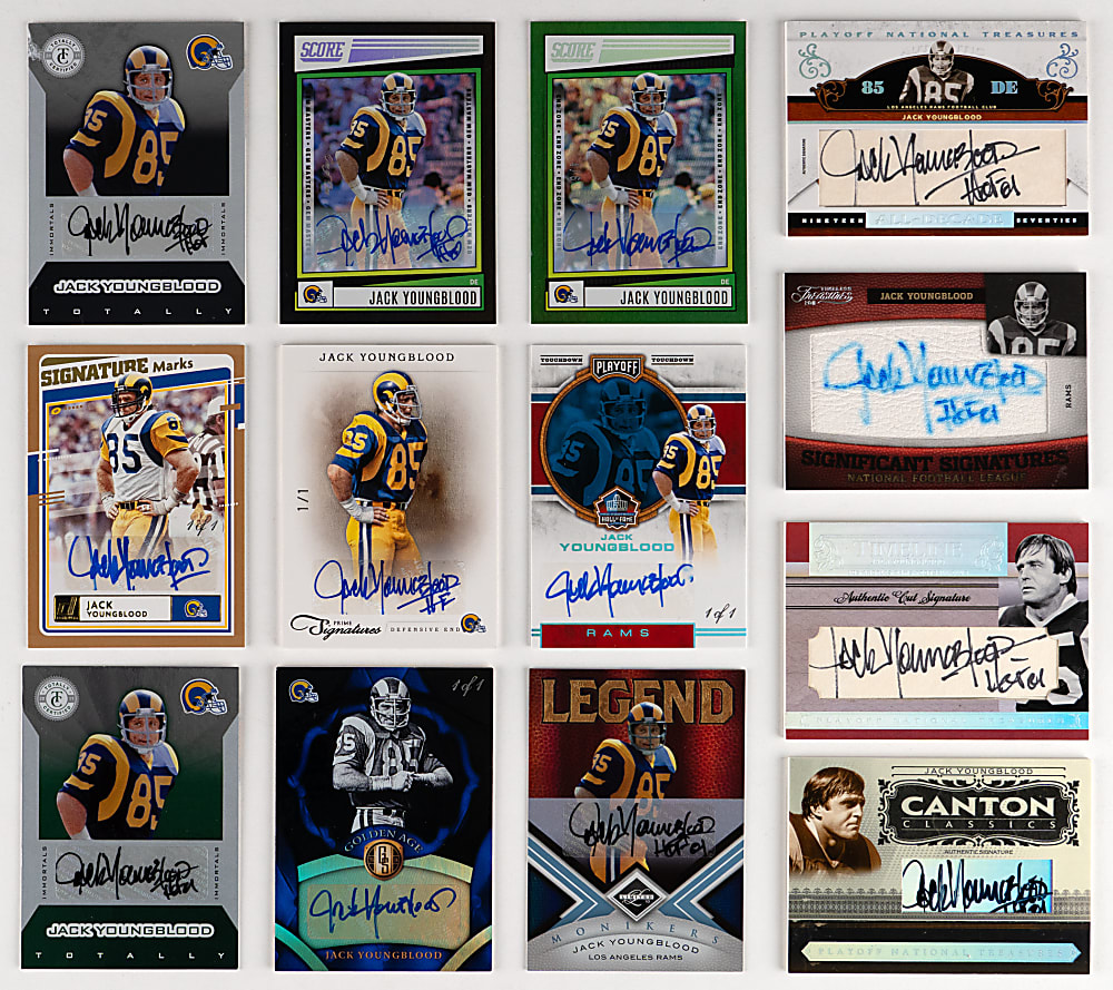 Jack Youngblood Panini Product Certified Autograph Collection (57) with (7) #1/1