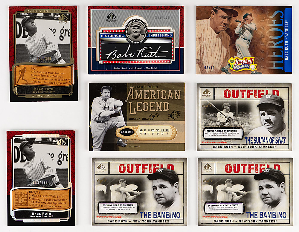 Babe Ruth Upper Deck Product Serially Numbered Collection (60) with (6) #1/1