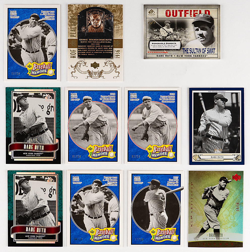Babe Ruth Upper Deck Product Serially Numbered Collection (60) with (6) #1/1