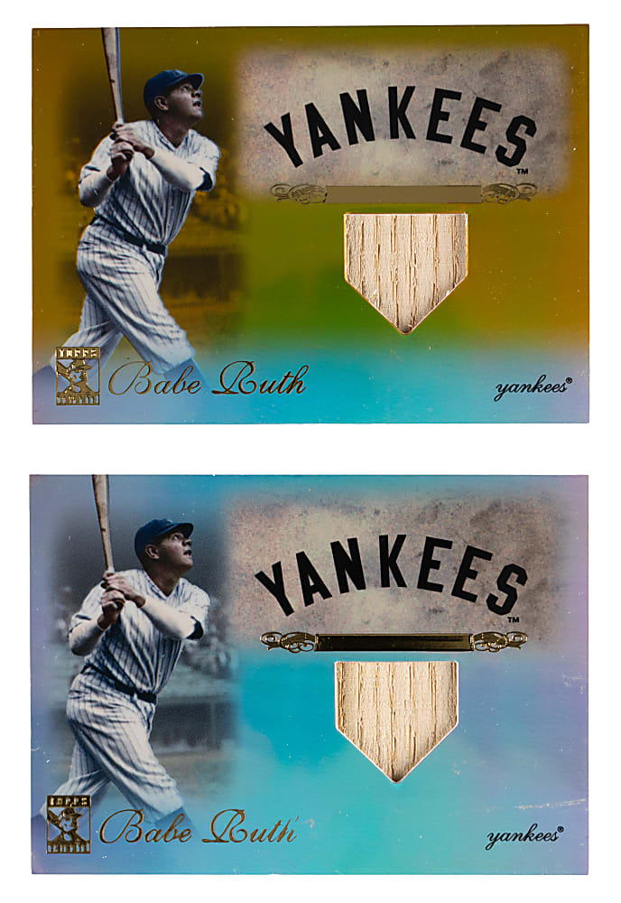 2009 Topps Tribute Babe Ruth #1 Single Relic Pair with Gold Parallel #/25