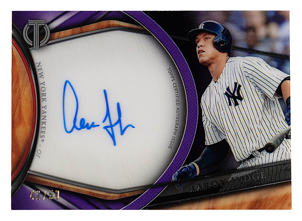 2018 Topps Tribute Aaron Judge Certified Autograph (Home Jersey) Pose Purple Parallel #/50