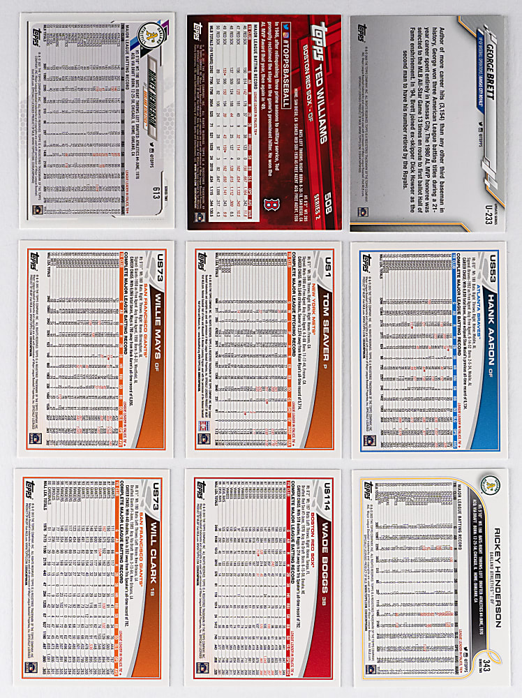 2013-2022 Topps Legends Variations High-End Super Shortprints (SSP) Collection (9) Different with Aaron, Mays & Seaver