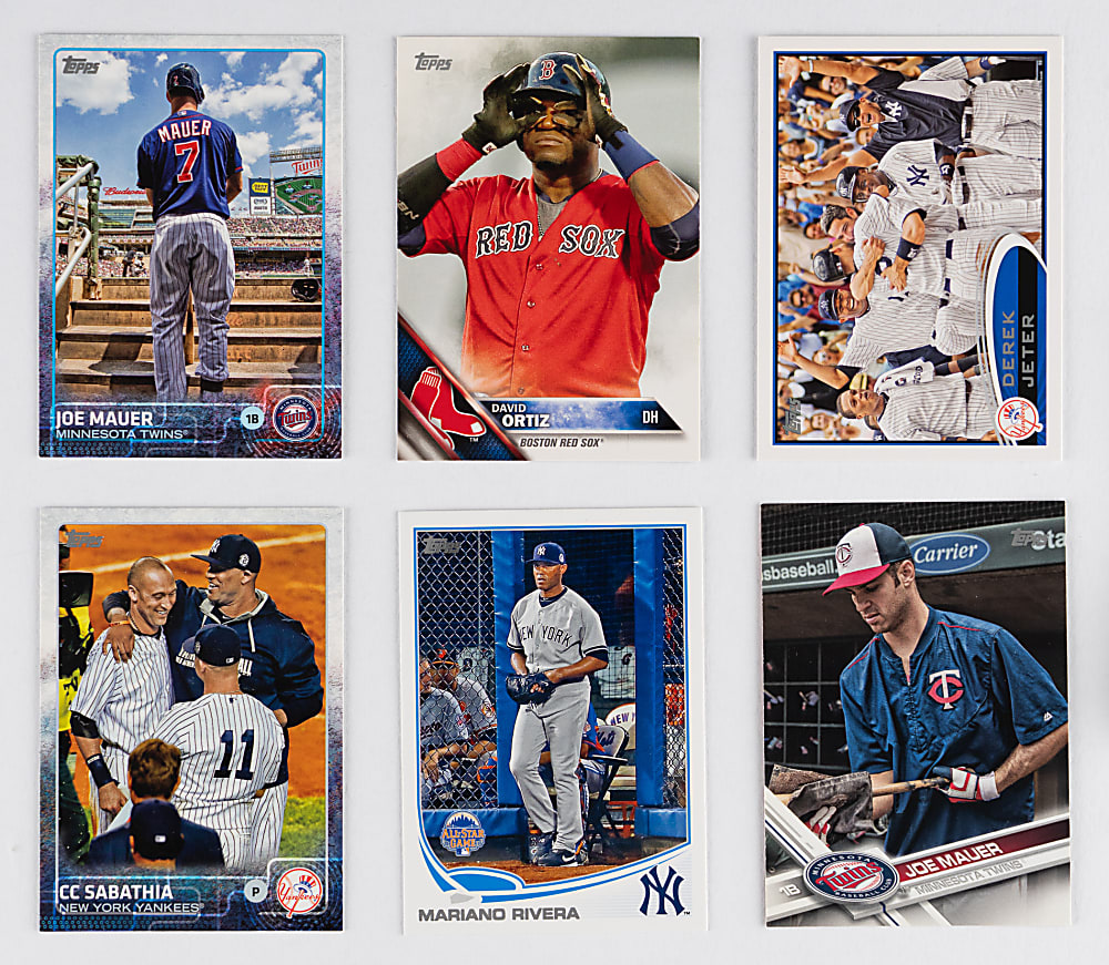 2013-2017 Topps Hall of Famer Super Shortprint (SSP) Collection (6) Different with Jeter, Mauer, Ortiz & Rivera