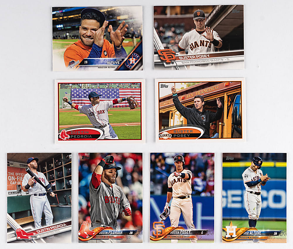 2012-2018 Topps Super Shortprint (SSP) Collection (8) Different with Altuve, Pedroia & Posey