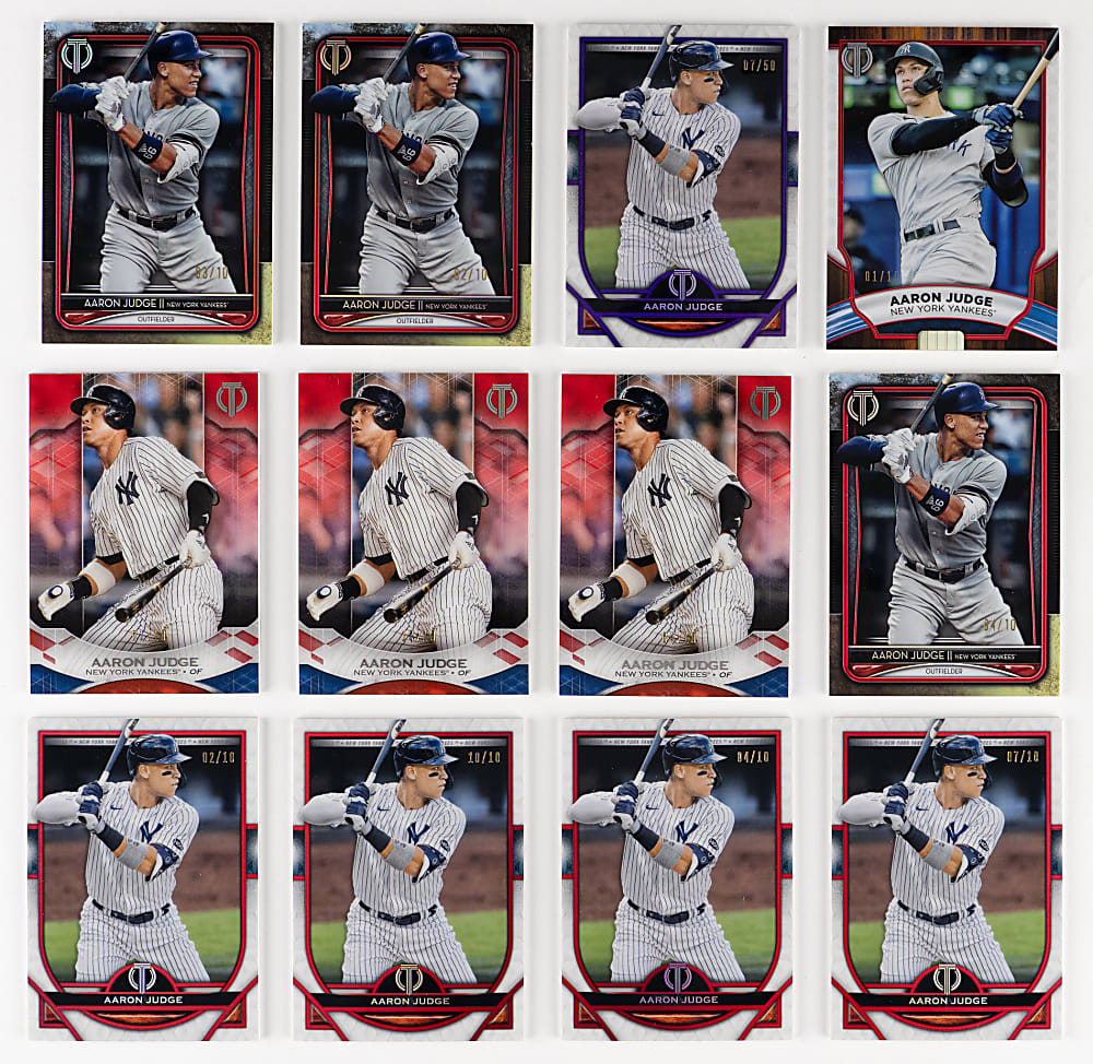2012-2022 Topps Tribute New York Yankees Superstar Numbered Parallel Collection (52) with (12) Aaron Judge & Several Low Numbers