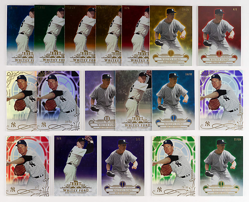 2013-2015 Topps Tribute Whitey Ford Rainbow Set Run (18) Plus (8) #1/1 Printing Plates