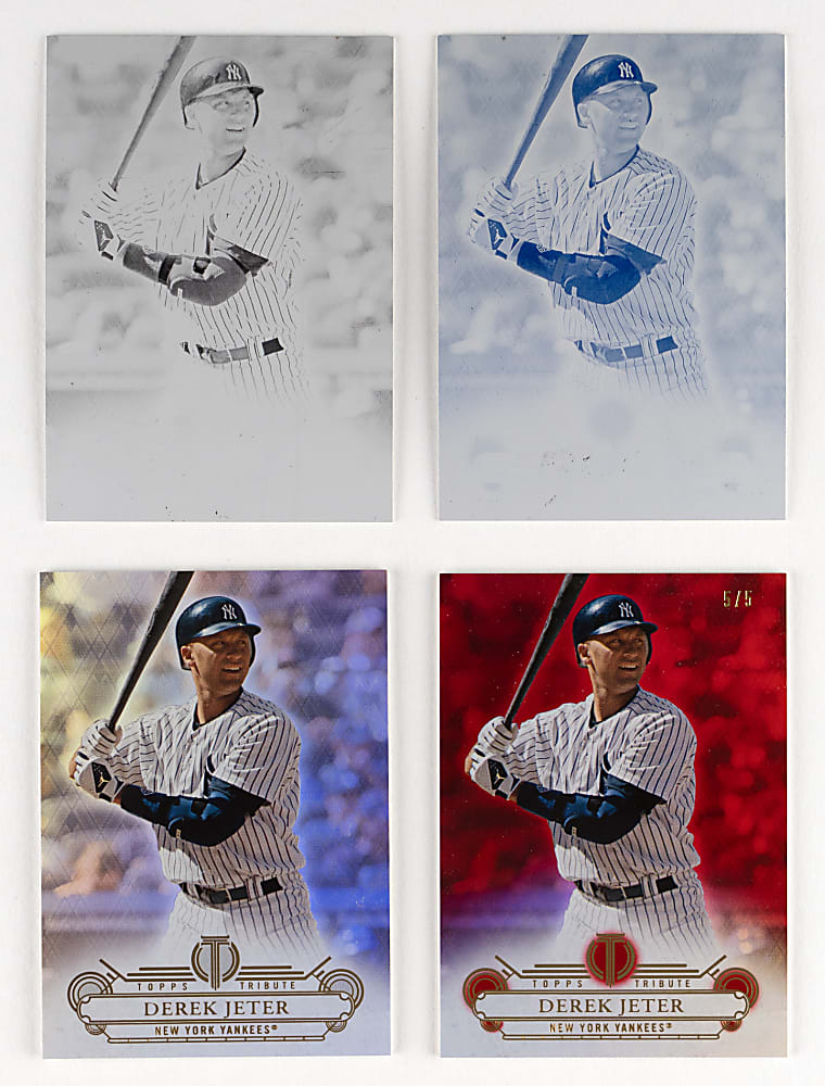 2014 Topps Tribute #22 Derek Jeter Rainbow Set (8) with (3) #1/1