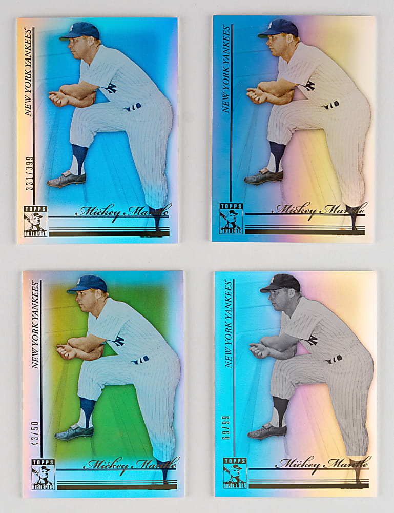 2010 Topps Tribute #50 Mickey Mantle Rainbow Set (8) with (3) #1/1