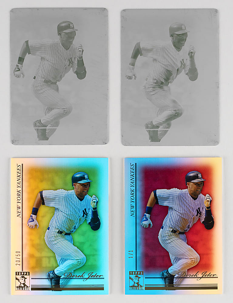 2010 Topps Tribute #75 Derek Jeter Rainbow Set (8) with (3) #1/1