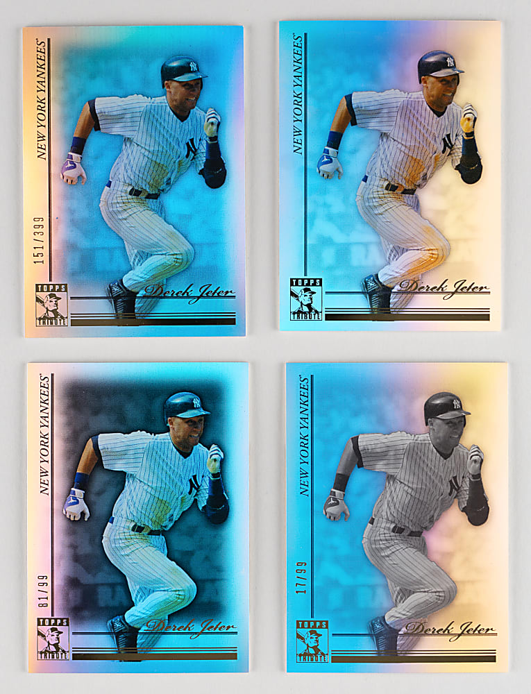 2010 Topps Tribute #75 Derek Jeter Rainbow Set (8) with (3) #1/1
