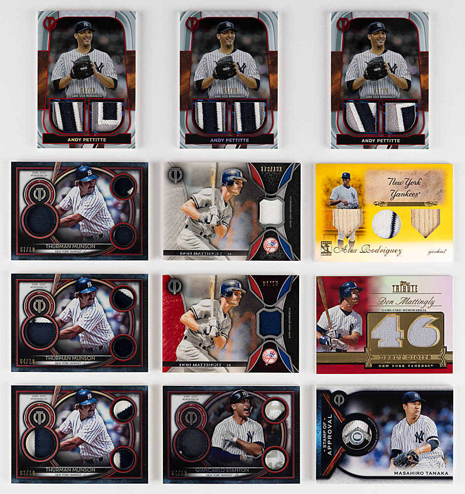 2009-2022 Topps Tribute New York Yankees Game-Used Relic Collection (154) with Several Low Numbers