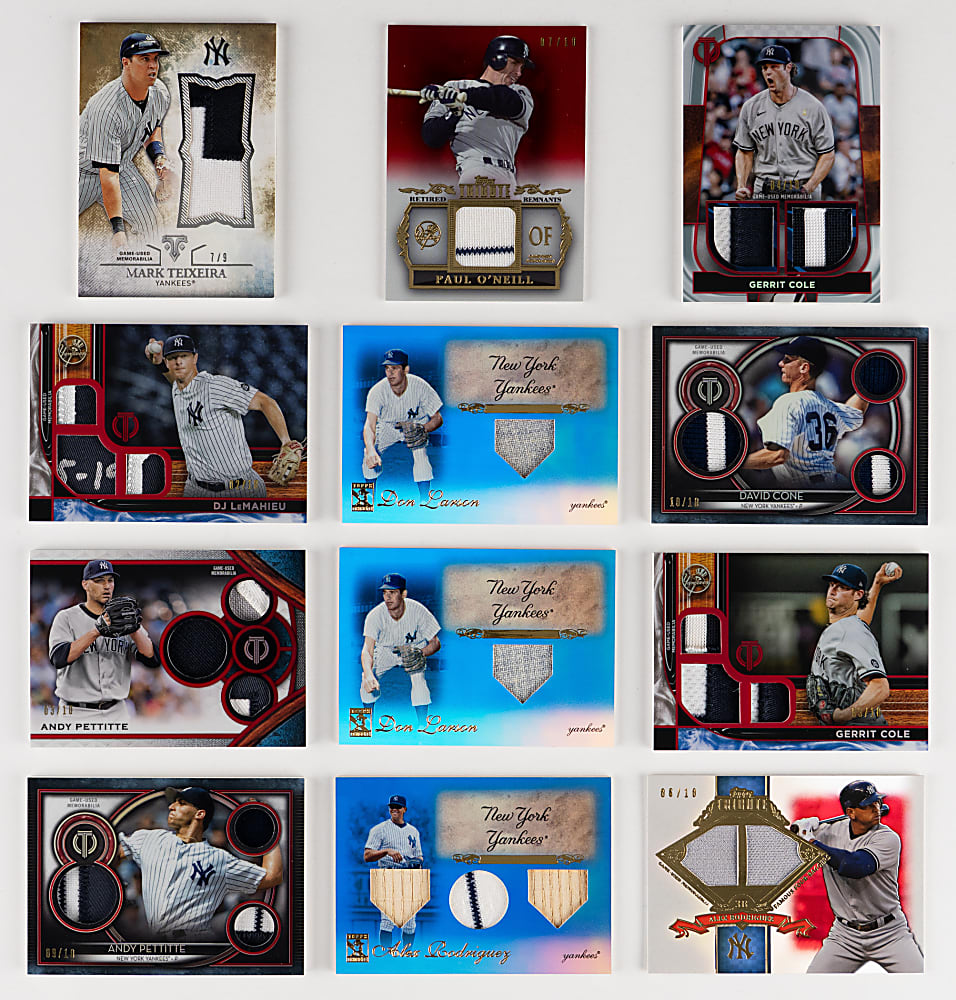 2009-2022 Topps Tribute New York Yankees Game-Used Relic Collection (154) with Several Low Numbers