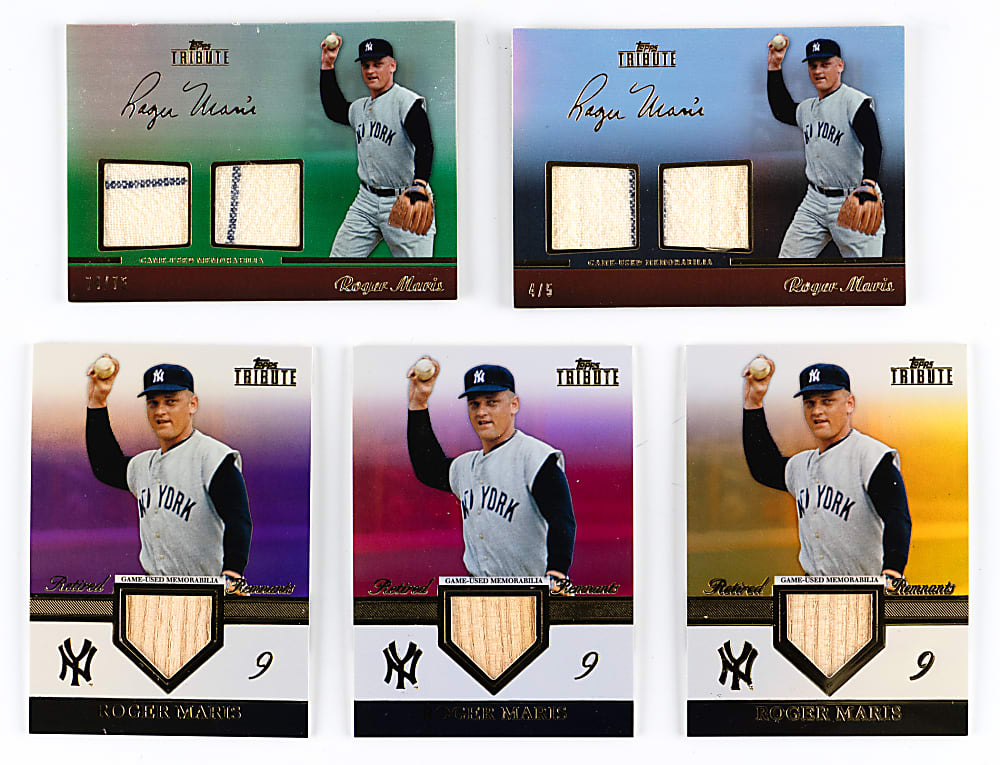 2011-2015 Topps Tribute Roger Maris Relics Complete/Near Rainbow Set Collection (17) Different