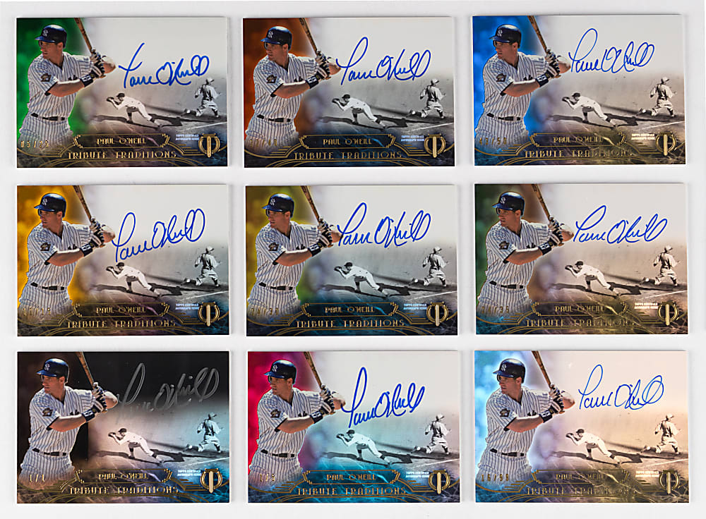 2014 Topps Tribute Paul O'Neill Traditions Certified Autograph Near Rainbow (9) with #1/1 Onyx