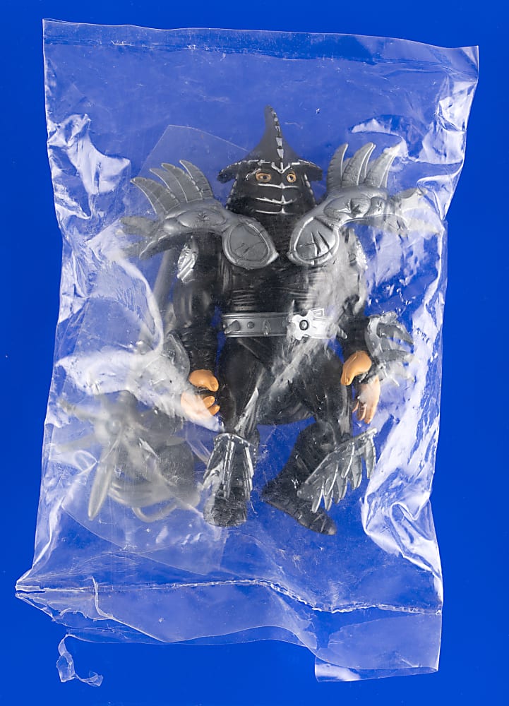 1991 Rare Chef Boyardee Teenage Mutant Ninja Turtles Black Super Shredder Mail Order Exclusive Action Figure with Accessories in Unopened Bag