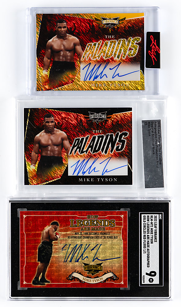 2022 & 2023 Leaf Mike Tyson Certified Autograph #1/1 Trio