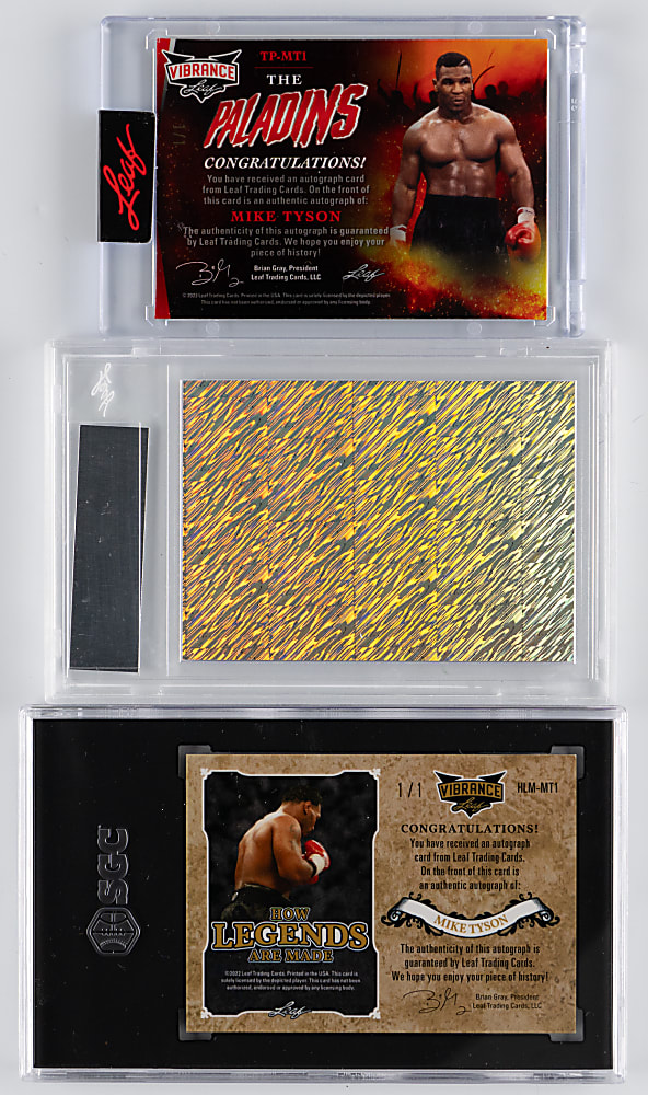2022 & 2023 Leaf Mike Tyson Certified Autograph #1/1 Trio