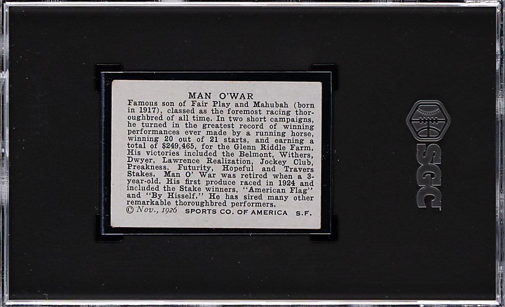 1926 Spalding Champions Man O' War SGC VG/EX+ 4.5