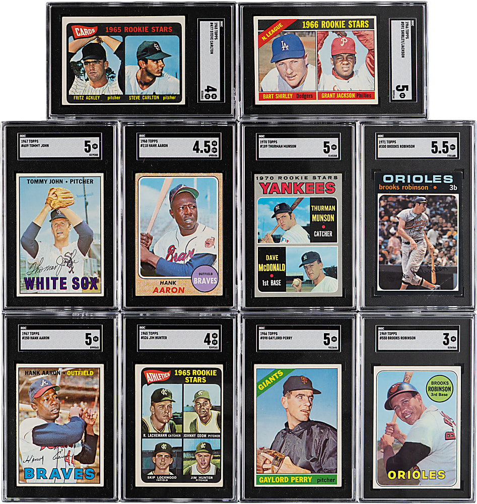 1965-1971 Topps Hall of Fame & Star SGC Graded Collection (10) with Rookies & High Numbers