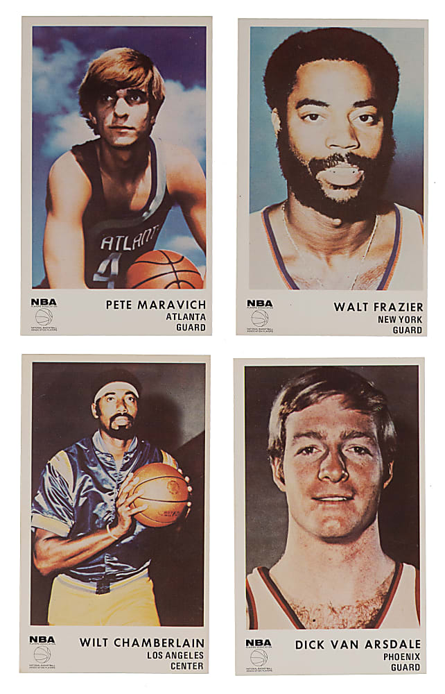 1972 Icee Bear Basketball Group (4) with Wilt Chamberlain & Pete Maravich