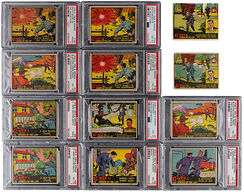 1936 R60 Gum Inc. G-Men & Heroes of the Law Collection (235) with (10) PSA Graded