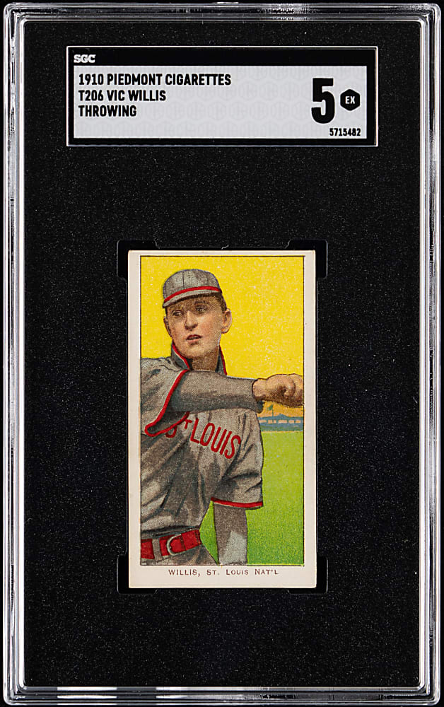 1909-1911 T206 White Border Vic Willis Throwing SGC EX 5