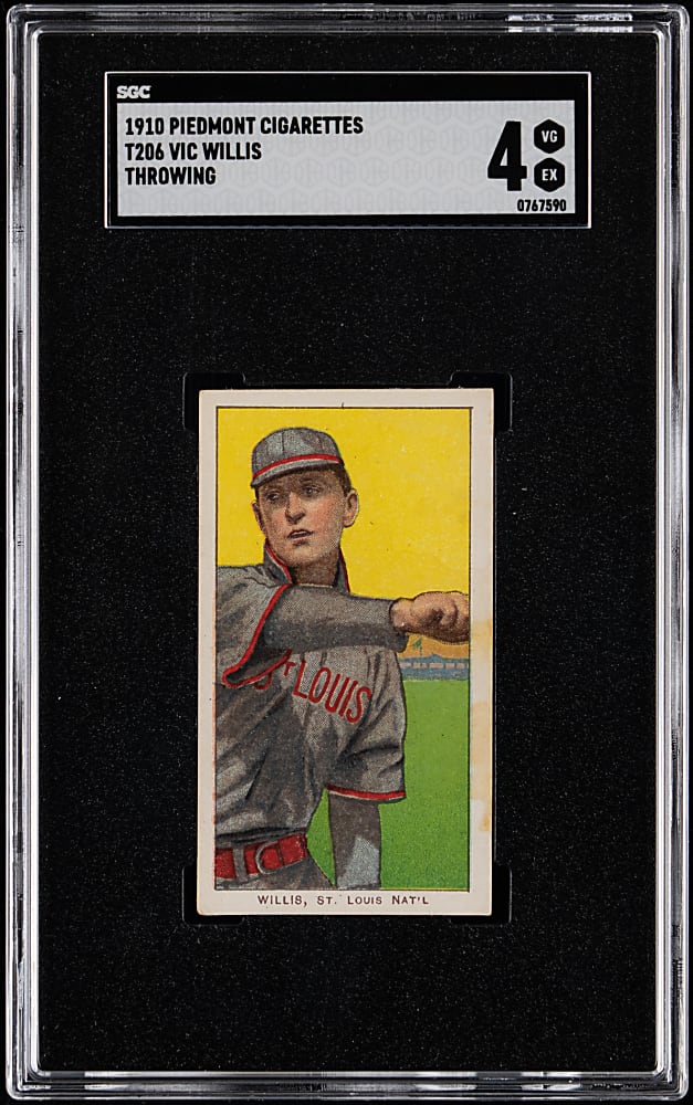 1909-1911 T206 White Border Vic Willis Throwing SGC VG/EX 4