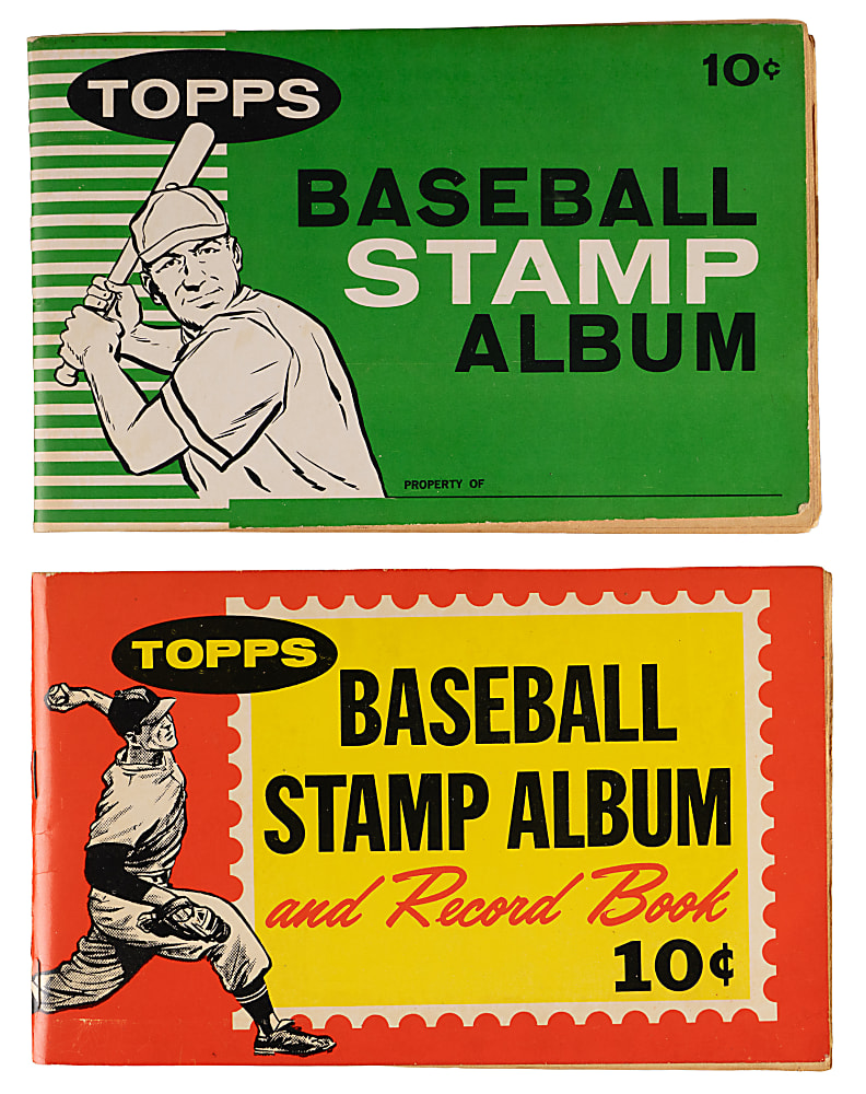 1961 & 1962 Topps Stamps Collection (361) Total Stamps with Both Albums Including Complete Set