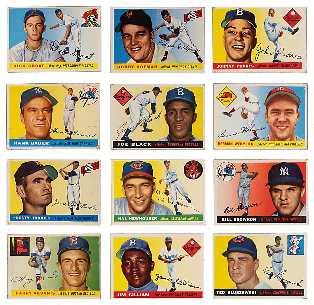 1955 Topps Near Complete Set (201/206) with PSA VG-EX 4 Harmon Killebrew Rookie