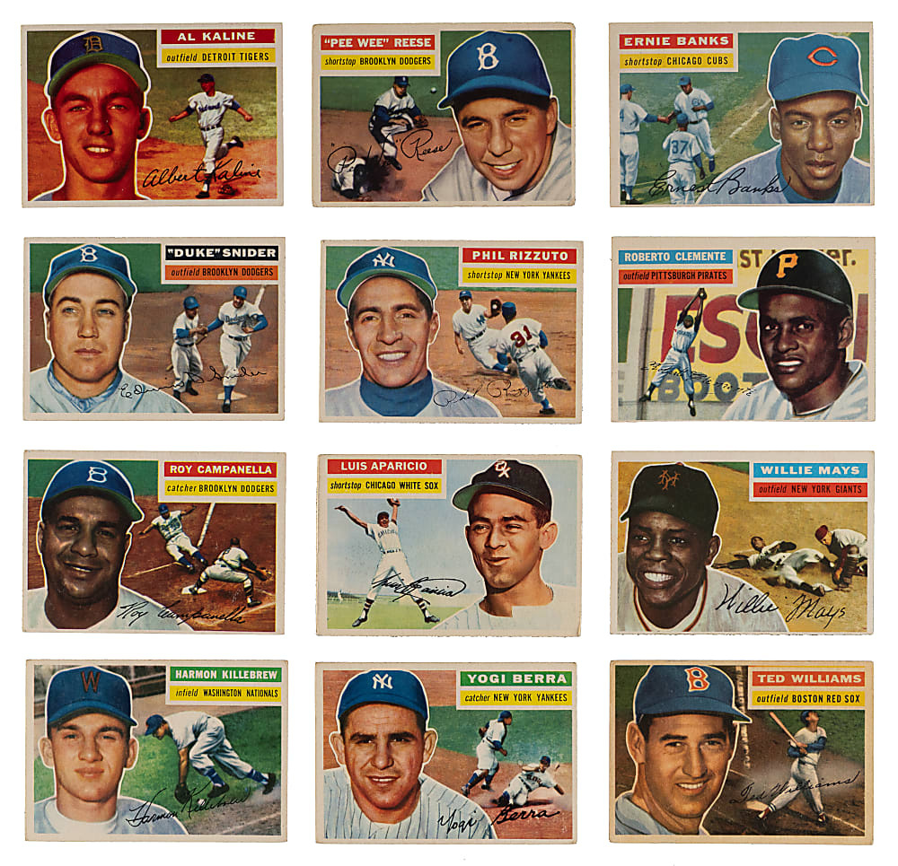 1956 Topps Near Complete Set (336/340) with Both Checklists Plus (3) Team Variations