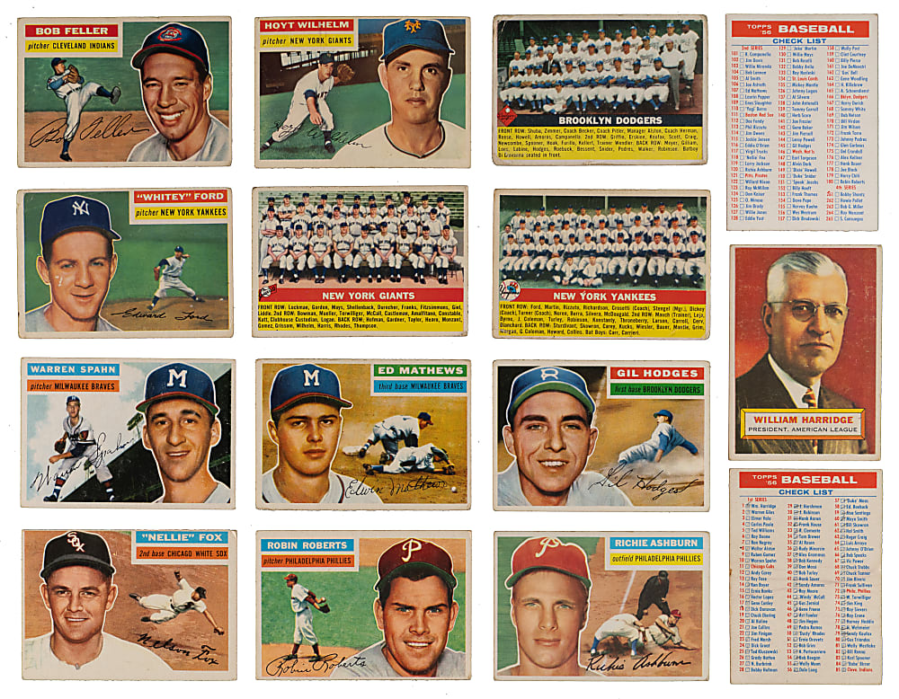 1956 Topps Near Complete Set (336/340) with Both Checklists Plus (3) Team Variations