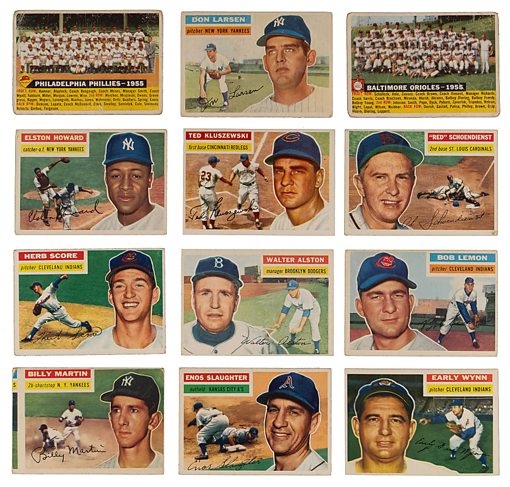 1956 Topps Near Complete Set (336/340) with Both Checklists Plus (3) Team Variations