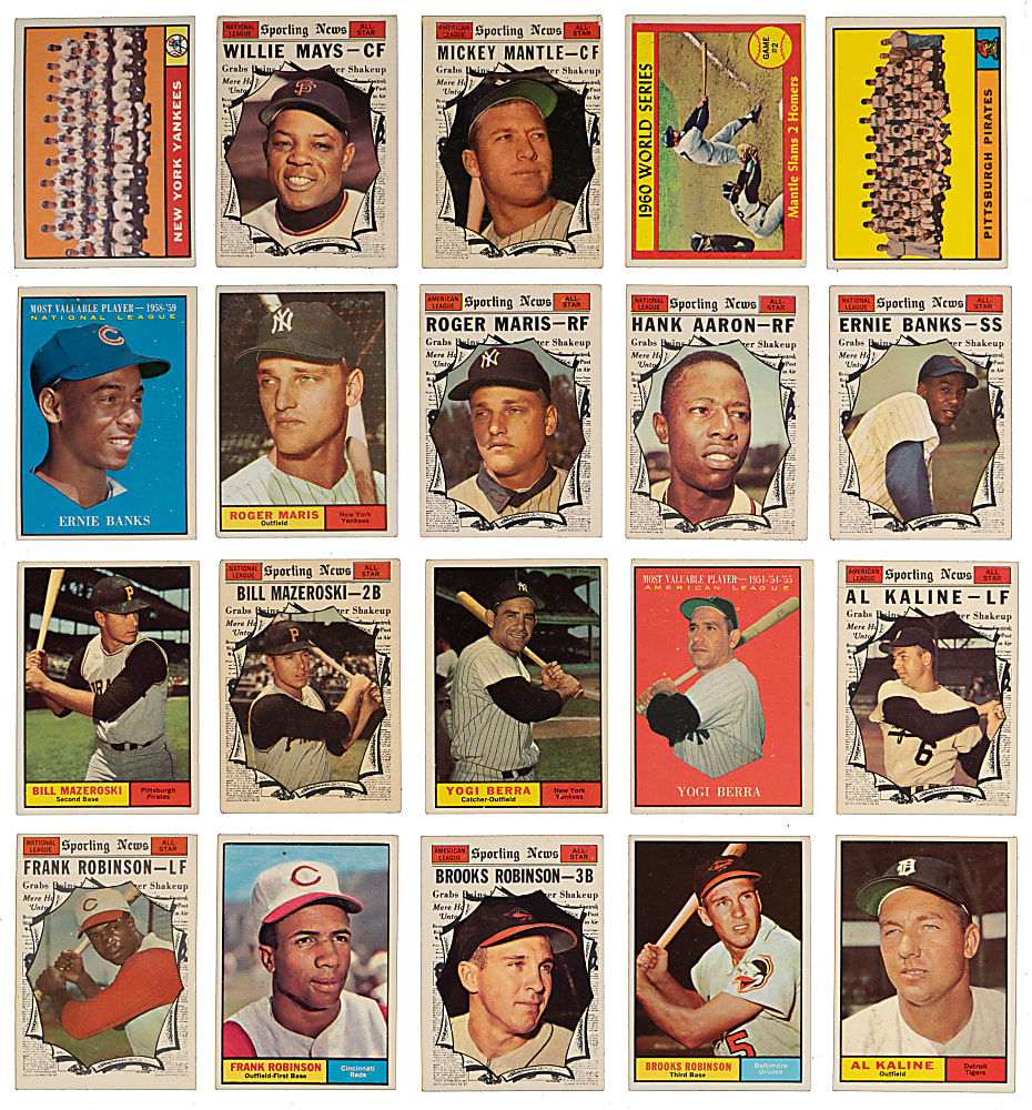 1961 Topps Complete Set (587/587) with (4) PSA Graded Hall of Famers Plus (7) Duplicates/Variations - (594 Total Cards)